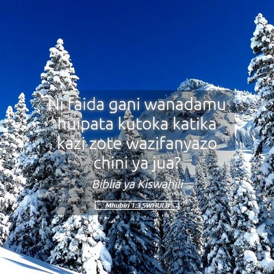 Picture 05 - Mhubiri 1:3 SWHULB - Ni faida gani wanadamu huipata kutoka katika kazi - Bible Verse Picture