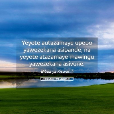 Picture 05 - Mhubiri 11:4 SWHULB - Yeyote autazamaye upepo yawezekana asipande, na - Bible Verse Picture