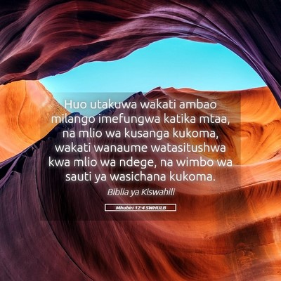 Picture 05 - Mhubiri 12:4 SWHULB - Huo utakuwa wakati ambao milango imefungwa katika - Bible Verse Picture