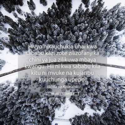 Picture 05 - Mhubiri 2:17 SWHULB - Hivyo nikauchukia uhai kwa sababu kazi zote - Bible Verse Picture