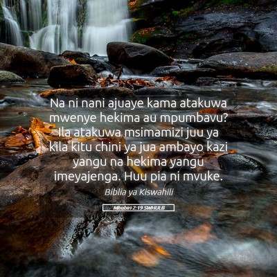 Picture 05 - Mhubiri 2:19 SWHULB - Na ni nani ajuaye kama atakuwa mwenye hekima au - Bible Verse Picture