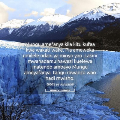Picture 05 - Mhubiri 3:11 SWHULB - Mungu amefanya kila kitu kufaa kwa wakati wake. - Bible Verse Picture