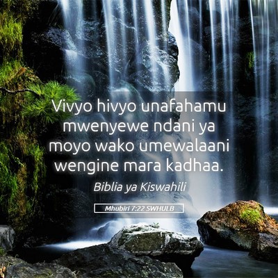 Picture 05 - Mhubiri 7:22 SWHULB - Vivyo hivyo unafahamu mwenyewe ndani ya moyo wako - Bible Verse Picture