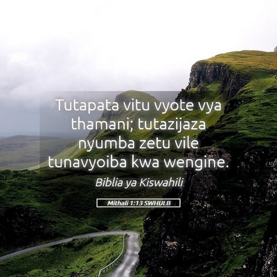 Picture 05 - Mithali 1:13 SWHULB - Tutapata vitu vyote vya thamani; tutazijaza - Bible Verse Picture