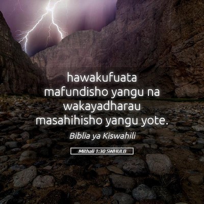 Picture 05 - Mithali 1:30 SWHULB - hawakufuata mafundisho yangu na wakayadharau - Bible Verse Picture