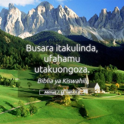 Picture 05 - Mithali 2:11 SWHULB - Busara itakulinda, ufahamu - Bible Verse Picture