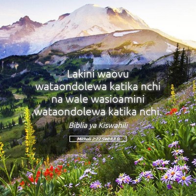 Picture 05 - Mithali 2:22 SWHULB - Lakini waovu wataondolewa katika nchi na wale - Bible Verse Picture