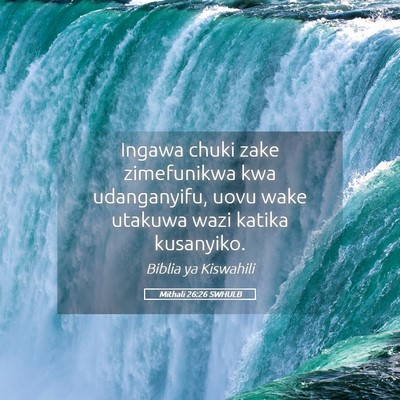 Picture 05 - Mithali 26:26 SWHULB - Ingawa chuki zake zimefunikwa kwa udanganyifu, - Bible Verse Picture