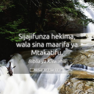 Picture 05 - Mithali 30:3 SWHULB - Sijajifunza hekima, wala sina maarifa ya - Bible Verse Picture