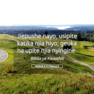 Picture 05 - Mithali 4:15 SWHULB - Jiepushe nayo, usipite katika njia hiyo; geuka na - Bible Verse Picture