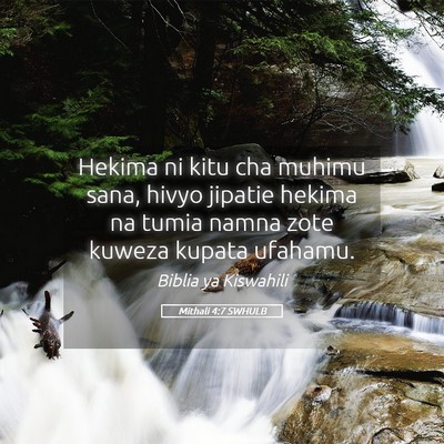 Picture 05 - Mithali 4:7 SWHULB - Hekima ni kitu cha muhimu sana, hivyo jipatie - Bible Verse Picture
