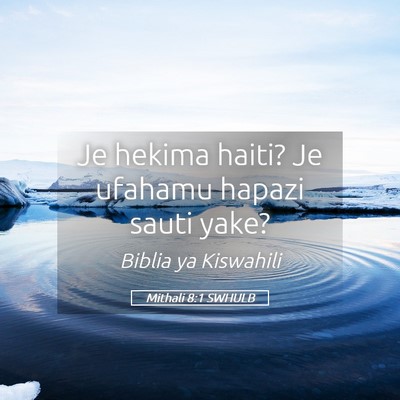 Picture 05 - Mithali 8:1 SWHULB - Je hekima haiti? Je ufahamu hapazi sauti - Bible Verse Picture