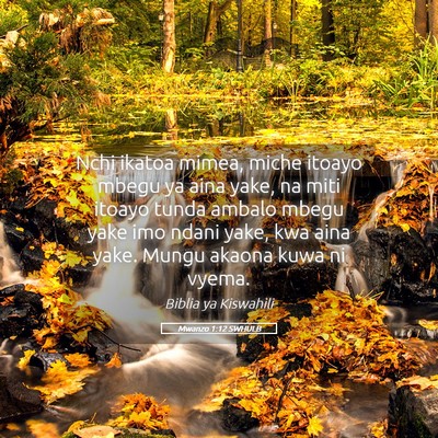 Picture 05 - Mwanzo 1:12 SWHULB - Nchi ikatoa mimea, miche itoayo mbegu ya aina - Bible Verse Picture