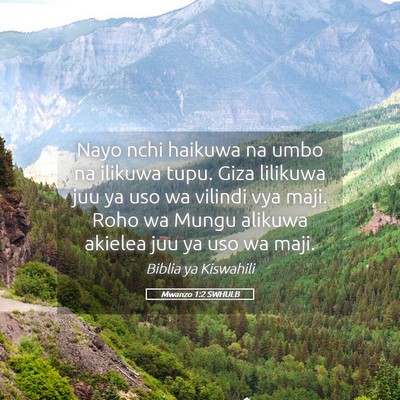 Picture 05 - Mwanzo 1:2 SWHULB - Nayo nchi haikuwa na umbo na ilikuwa tupu. Giza - Bible Verse Picture