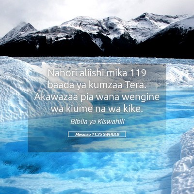 Picture 05 - Mwanzo 11:25 SWHULB - Nahori aliishi mika 119 baada ya kumzaa Tera. - Bible Verse Picture