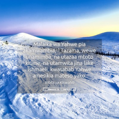 Picture 05 - Mwanzo 16:11 SWHULB - Malaika wa Yahwe pia akamwambia, “ Tazama, wewe - Bible Verse Picture