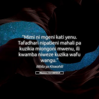 Picture 05 - Mwanzo 23:4 SWHULB - “Mimi ni mgeni kati yenu. Tafadhari nipatieni - Bible Verse Picture