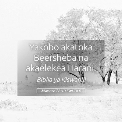 Picture 05 - Mwanzo 28:10 SWHULB - Yakobo akatoka Beersheba na akaelekea - Bible Verse Picture