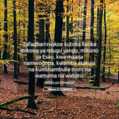 Picture 05 - Mwanzo 32:11 SWHULB - Tafadhari niokoe kutoka katika mikono ya ndugu - Bible Verse Picture