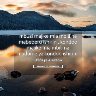 Picture 05 - Mwanzo 32:14 SWHULB - mbuzi majike mia mbili na mabeberu ishirini, - Bible Verse Picture