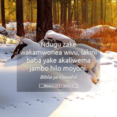 Picture 05 - Mwanzo 37:11 SWHULB - Ndugu zake wakamwonea wivu, lakini baba yake - Bible Verse Picture
