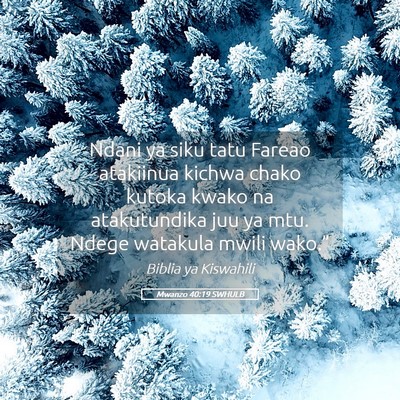 Picture 05 - Mwanzo 40:19 SWHULB - Ndani ya siku tatu Fareao atakiinua kichwa chako - Bible Verse Picture