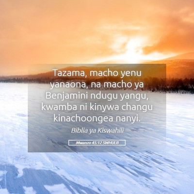 Picture 05 - Mwanzo 45:12 SWHULB - Tazama, macho yenu yanaona, na macho ya Benjamini - Bible Verse Picture