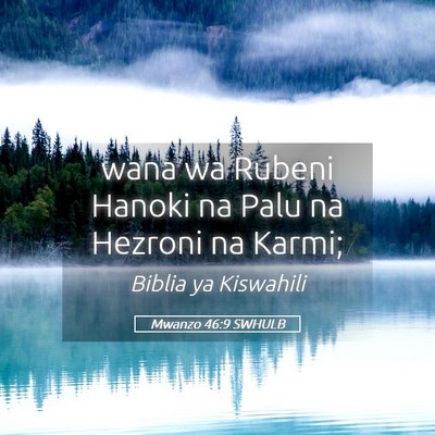 Picture 05 - Mwanzo 46:9 SWHULB - wana wa Rubeni Hanoki na Palu na Hezroni na - Bible Verse Picture