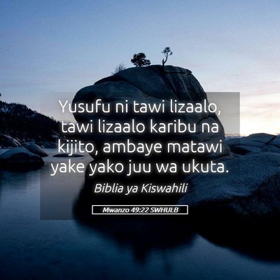 Picture 05 - Mwanzo 49:22 SWHULB - Yusufu ni tawi lizaalo, tawi lizaalo karibu na - Bible Verse Picture