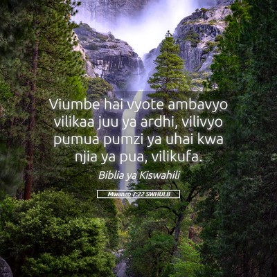 Picture 05 - Mwanzo 7:22 SWHULB - Viumbe hai vyote ambavyo vilikaa juu ya ardhi, - Bible Verse Picture