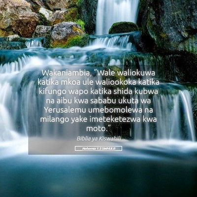 Picture 05 - Nehemia 1:3 SWHULB - Wakaniambia, “Wale waliokuwa katika mkoa ule - Bible Verse Picture