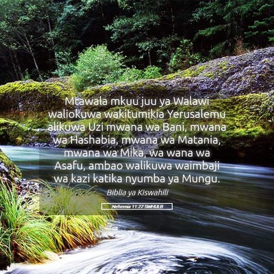 Picture 05 - Nehemia 11:22 SWHULB - Mtawala mkuu juu ya Walawi waliokuwa wakitumikia - Bible Verse Picture