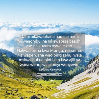 Picture 05 - Nehemia 13:25 SWHULB - Nami nikawasiliana nao, na mimi niliwaadhibu, na - Bible Verse Picture