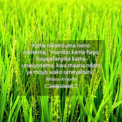 Picture 05 - Nehemia 6:8 SWHULB - Kisha nikamtuma neno nikisema, “mambo kama hayo - Bible Verse Picture