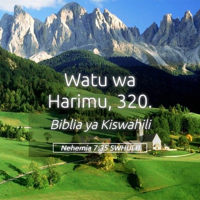 Picture 05 - Nehemia 7:35 SWHULB - Watu wa Harimu, - Bible Verse Picture