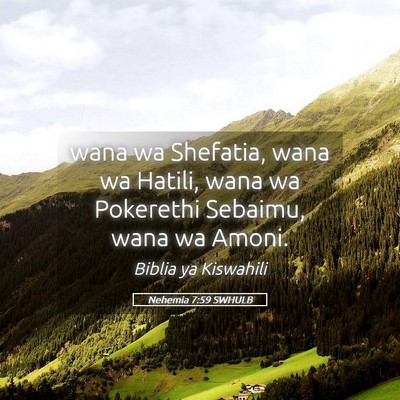 Picture 05 - Nehemia 7:59 SWHULB - wana wa Shefatia, wana wa Hatili, wana wa - Bible Verse Picture
