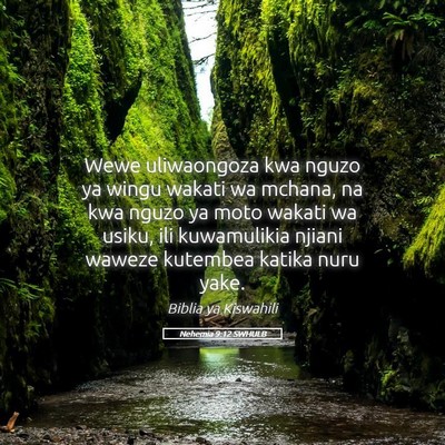 Picture 05 - Nehemia 9:12 SWHULB - Wewe uliwaongoza kwa nguzo ya wingu wakati wa - Bible Verse Picture