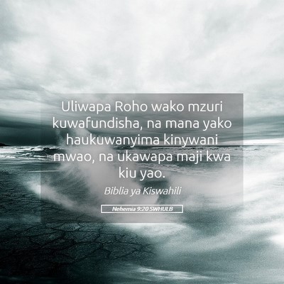 Picture 05 - Nehemia 9:20 SWHULB - Uliwapa Roho wako mzuri kuwafundisha, na mana - Bible Verse Picture
