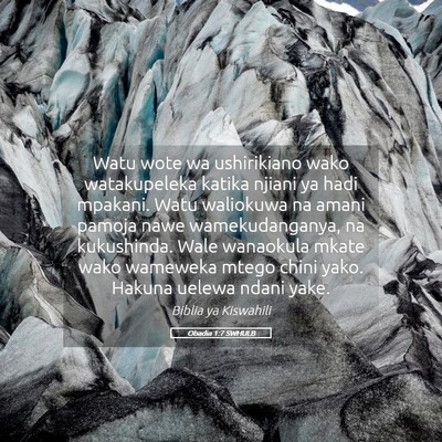 Picture 05 - Obadia 1:7 SWHULB - Watu wote wa ushirikiano wako watakupeleka katika - Bible Verse Picture