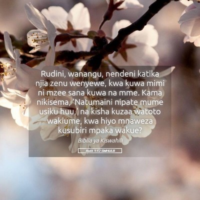 Picture 05 - Ruth 1:12 SWHULB - Rudini, wanangu, nendeni katika njia zenu - Bible Verse Picture