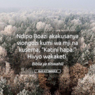 Picture 05 - Ruth 4:2 SWHULB - Ndipo Boazi akakusanya viongozi kumi wa mji na - Bible Verse Picture