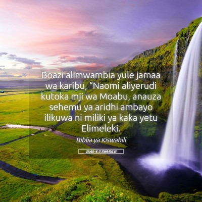 Picture 05 - Ruth 4:3 SWHULB - Boazi alimwambia yule jamaa wa karibu, “Naomi - Bible Verse Picture