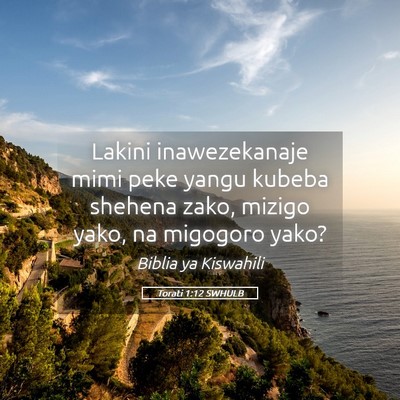 Picture 05 - Torati 1:12 SWHULB - Lakini inawezekanaje mimi peke yangu kubeba - Bible Verse Picture