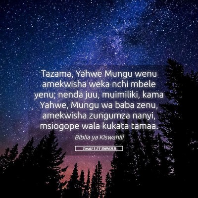 Picture 05 - Torati 1:21 SWHULB - Tazama, Yahwe Mungu wenu amekwisha weka nchi - Bible Verse Picture