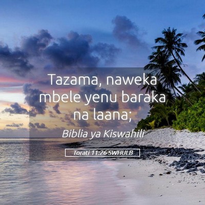 Picture 05 - Torati 11:26 SWHULB - Tazama, naweka mbele yenu baraka na - Bible Verse Picture