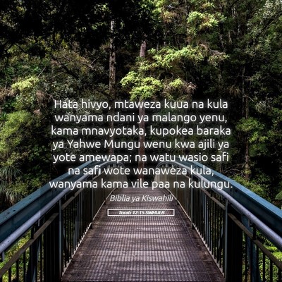 Picture 05 - Torati 12:15 SWHULB - Hata hivyo, mtaweza kuua na kula wanyama ndani ya - Bible Verse Picture