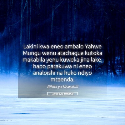 Picture 05 - Torati 12:5 SWHULB - Lakini kwa eneo ambalo Yahwe Mungu wenu atachagua - Bible Verse Picture