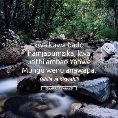Picture 05 - Torati 12:9 SWHULB - kwa kuwa bado hamjapumzika, kwa urithi ambao - Bible Verse Picture