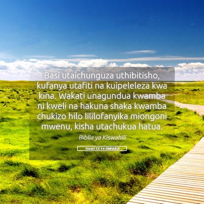 Picture 05 - Torati 13:14 SWHULB - Basi utaichunguza uthibitisho, kufanya utafiti na - Bible Verse Picture