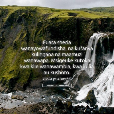 Picture 05 - Torati 17:11 SWHULB - Fuata sheria wanayowafundisha, na kufanya - Bible Verse Picture